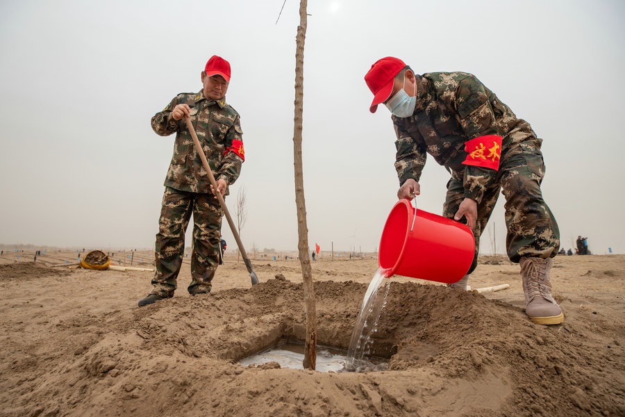 1713318326509195.jpg 技術(shù)員現(xiàn)場指導植樹(攝影:包寶音德力格爾).JPG