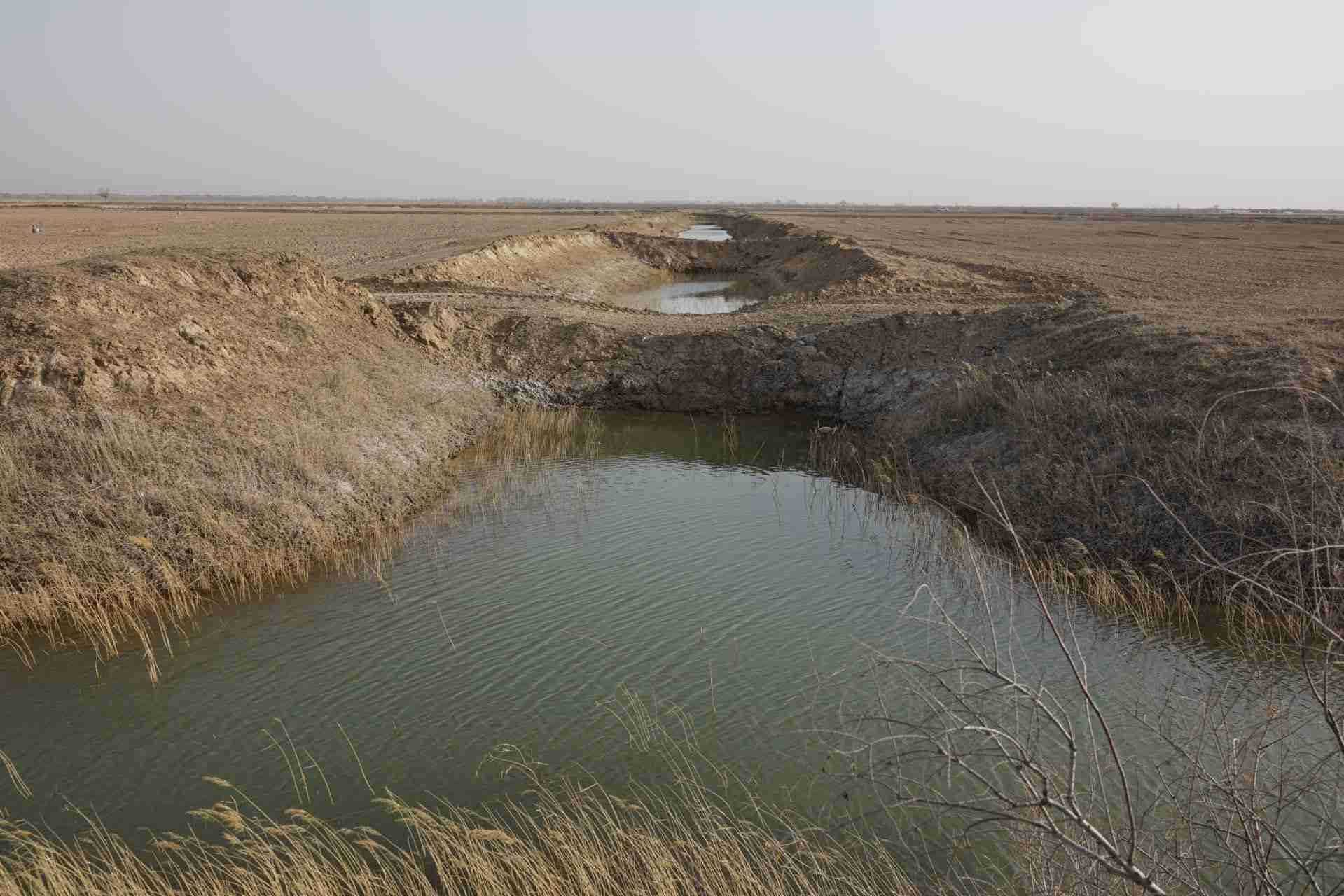 堵塞的排堿渠。 人民網(wǎng)記者 游天燚攝