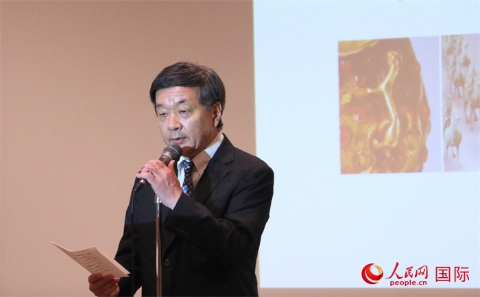 主辦方代表、富士美術(shù)館館長五木田聰致辭。（人民網(wǎng) 許可攝）