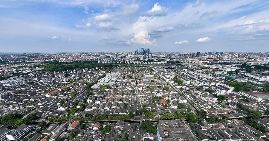 2023年7月3日拍攝的蘇州平江歷史文化街區(qū)（無(wú)人機(jī)照片）。新華社記者 李博 攝