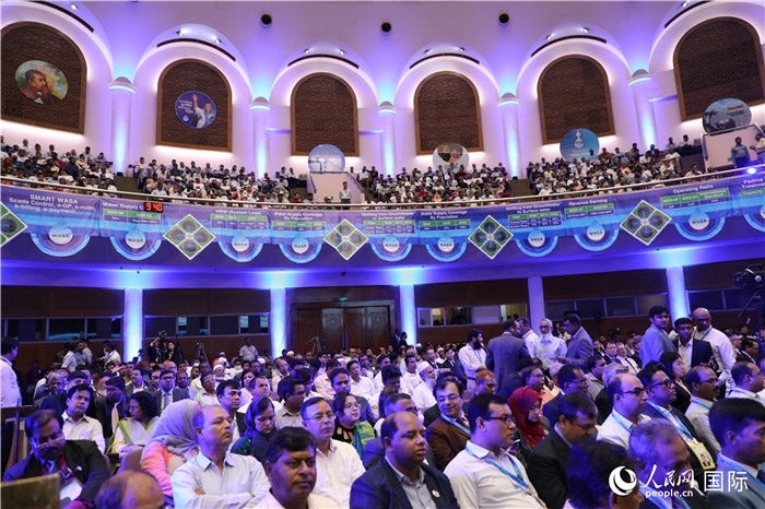 7月13日，達(dá)舍爾甘地污水處理廠項(xiàng)目竣工典禮舉行。人民網(wǎng)記者 孫廣勇攝