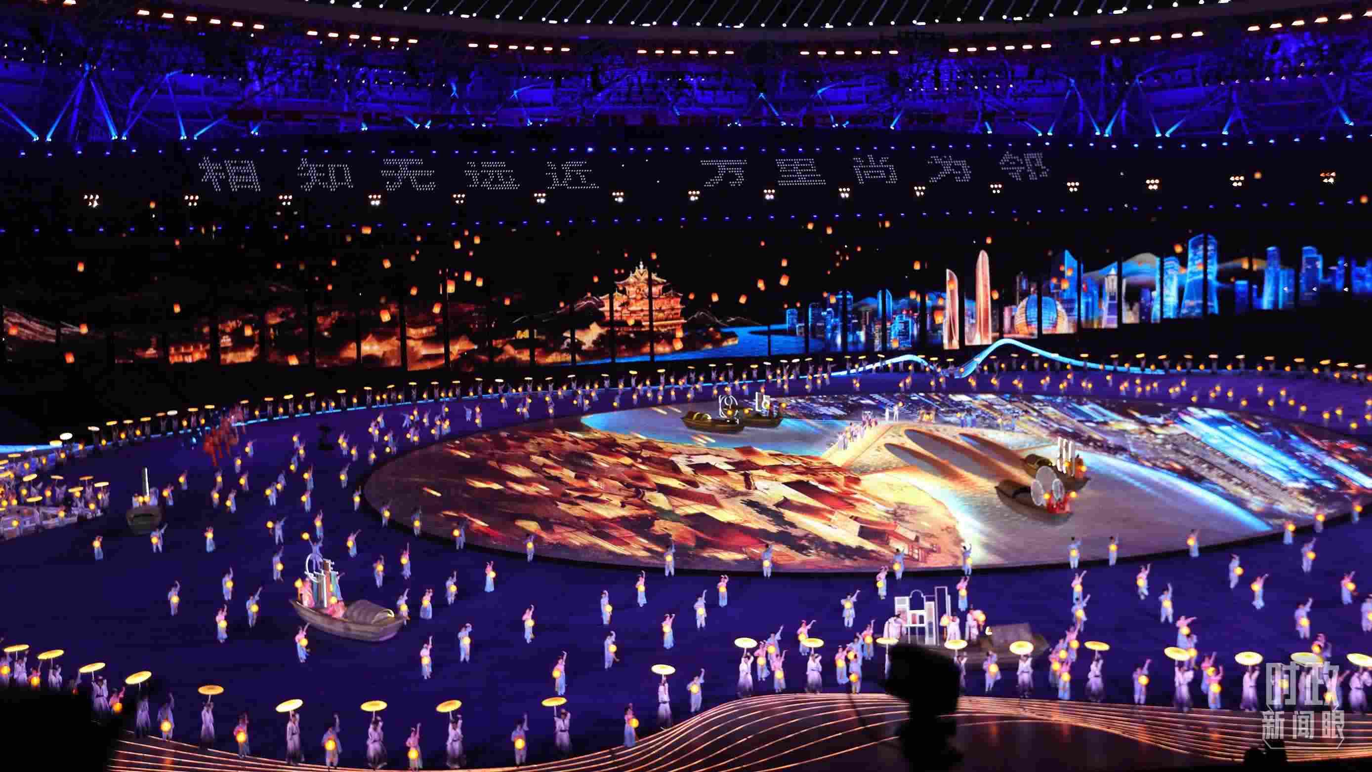 △杭州第19屆亞運(yùn)會(huì)開幕式。（總臺(tái)央視記者魏幫軍拍攝）