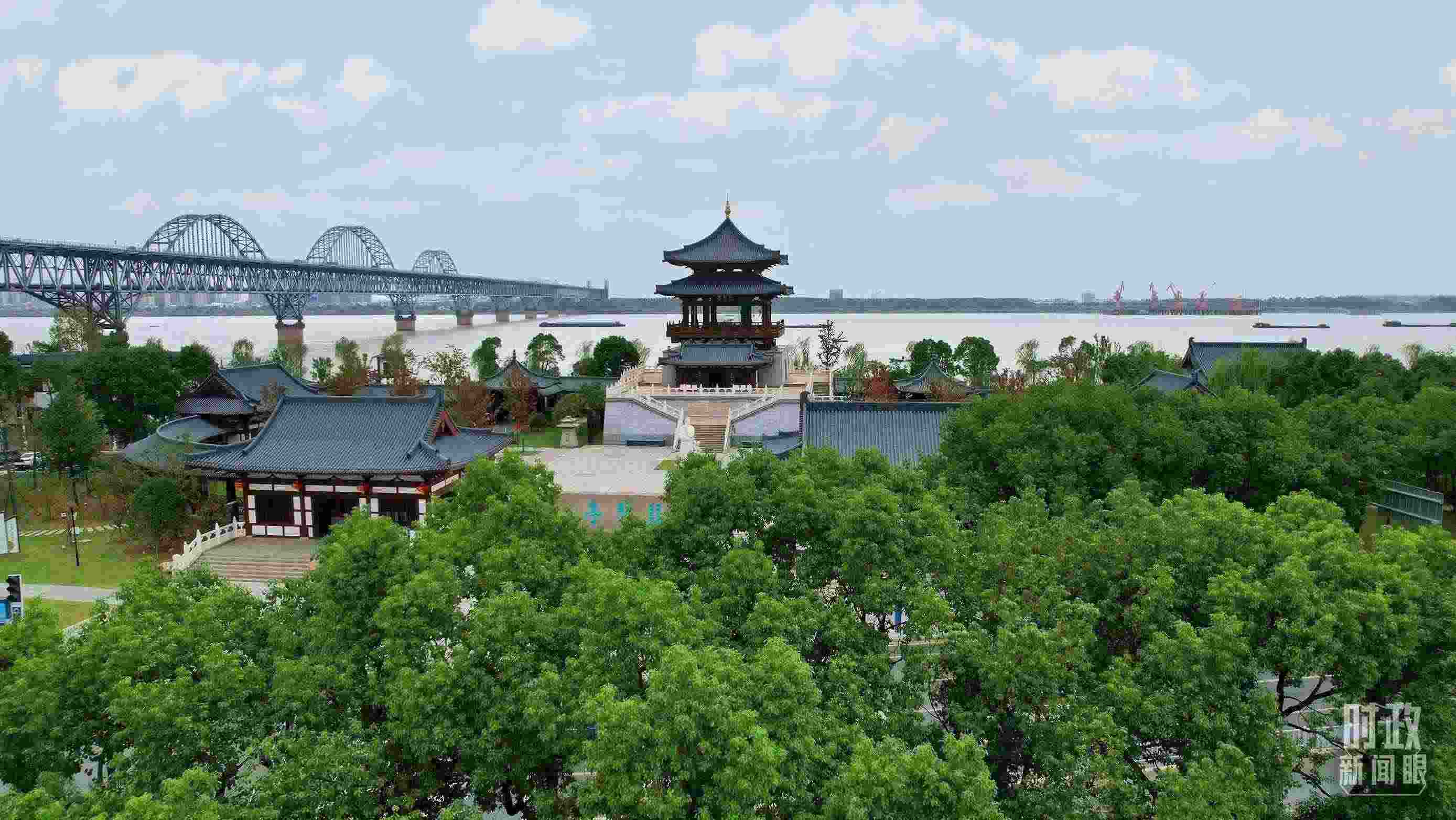 △長(zhǎng)江國(guó)家文化公園九江城區(qū)段。（總臺(tái)記者劉陽拍攝）