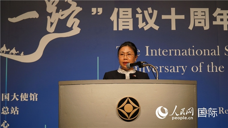 老撾駐日大使安拉萬(wàn)發(fā)言。人民網(wǎng) 蔣曉辰攝