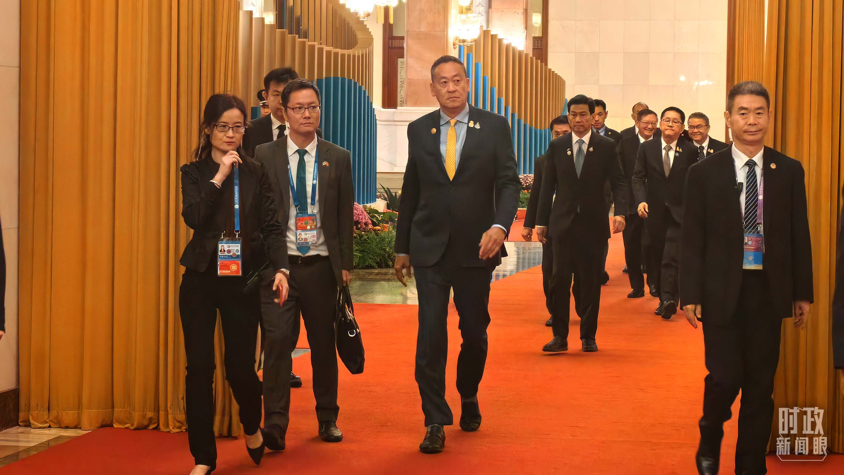 △即將參加會見的泰國總理賽塔。（總臺央廣記者潘毅拍攝）