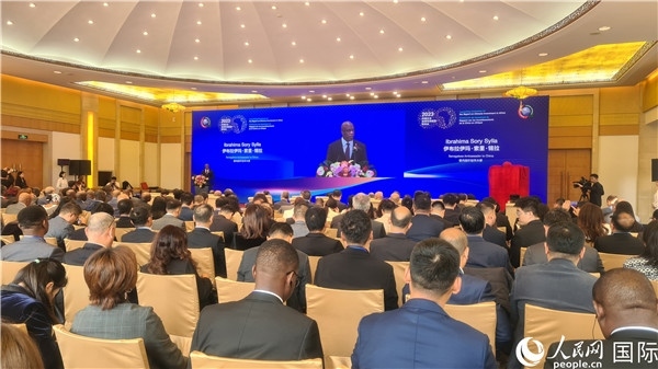 塞內(nèi)加爾駐華大使致辭。人民網(wǎng)記者 萬宇攝