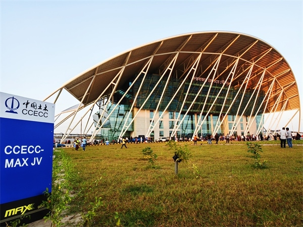 孟加拉國(guó)建筑面積最大鐵路車站——科考斯巴扎車站。中國(guó)土木工程集團(tuán)有限公司供圖