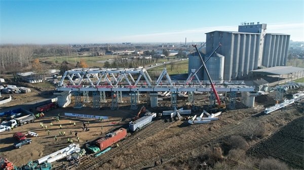 維爾巴斯特大橋鳥瞰。 匈塞鐵路中方聯(lián)營體供圖