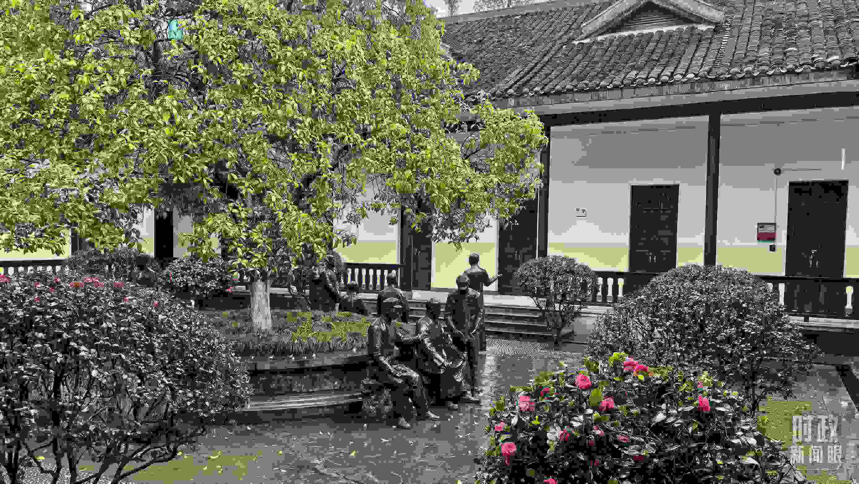 △湖南第一師范學(xué)院（城南書院校區(qū)）校園里。（總臺央視記者趙化拍攝）