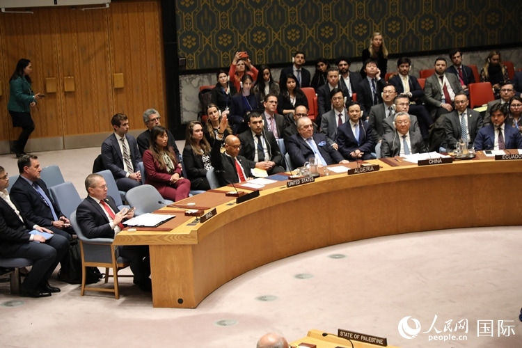 4月18日，安理會投票現(xiàn)場，12個(gè)成員投贊成票。 人民網(wǎng)記者 李志偉攝