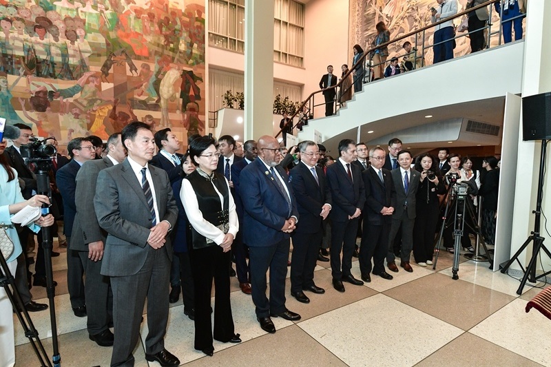 圖為“遇鑒漢字，和合共生”漢字展活動現(xiàn)場。（主辦方供圖）