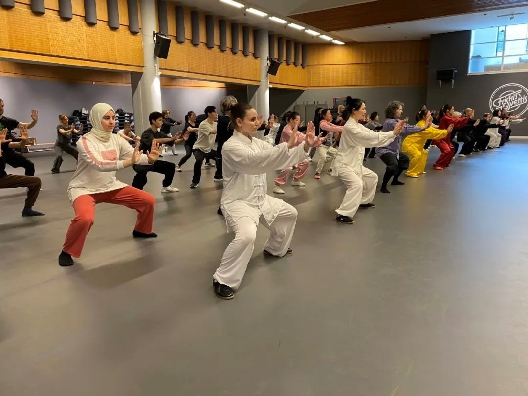 培訓(xùn)班學(xué)員學(xué)習(xí)太極拳。斯德哥爾摩中國文化中心供圖