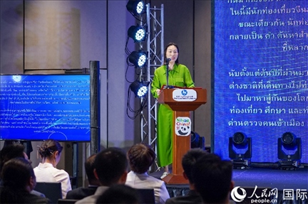 中國駐泰國大使館公使銜參贊常禹萌致辭。（普拉維攝）