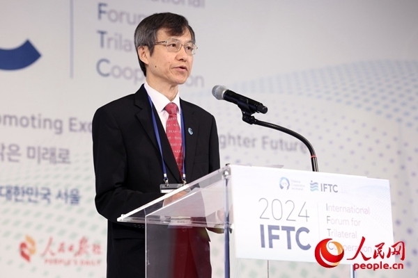 中日韓合作秘書處秘書長李熙燮致開幕辭。主辦方供圖