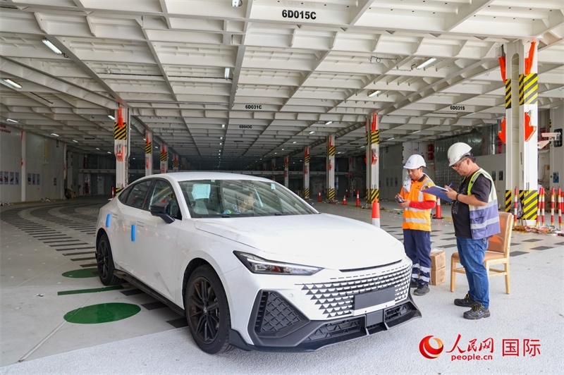 工人正在進(jìn)行卸車作業(yè)。人民網(wǎng)記者 任皓宇攝