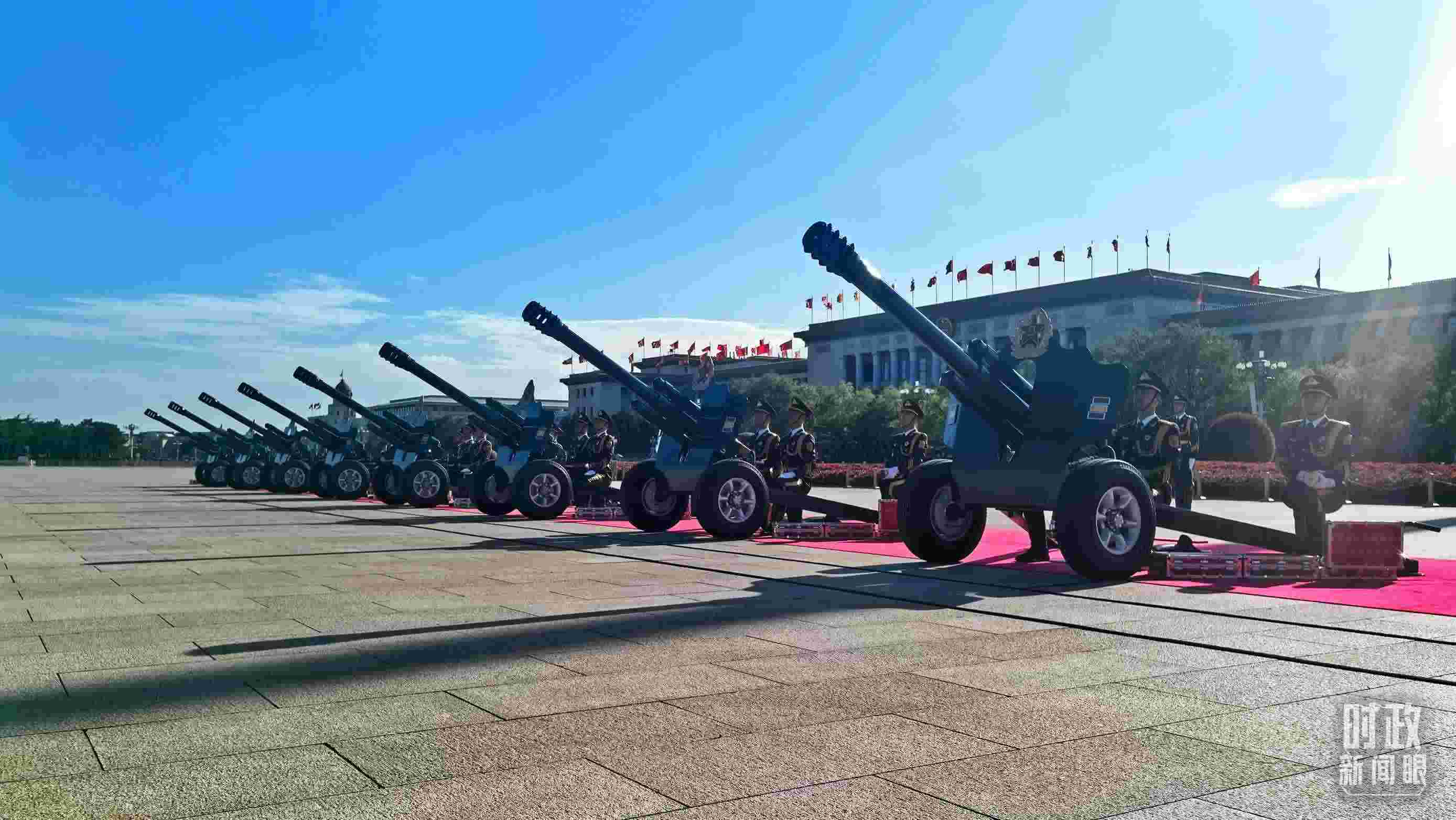 △天安門廣場的禮炮。（總臺央視記者王子杭拍攝）