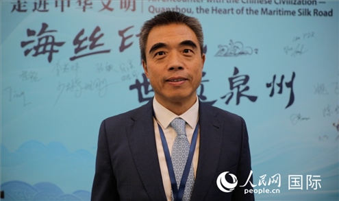 泉州市人民政府副市長(zhǎng)姚飛接受人民網(wǎng)采訪。人民網(wǎng) 王婧攝