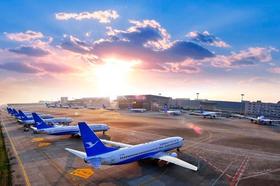 這是如今廈門航空的機隊照片。（廈門航空有限公司供圖）