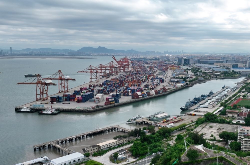 這是中國（福建）自由貿(mào)易試驗(yàn)區(qū)廈門片區(qū)內(nèi)的廈門海天碼頭（2024年9月4日攝）。