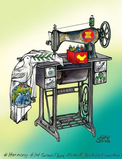 單幅卡通一等獎(jiǎng)獲獎(jiǎng)作品。（主辦方供圖）