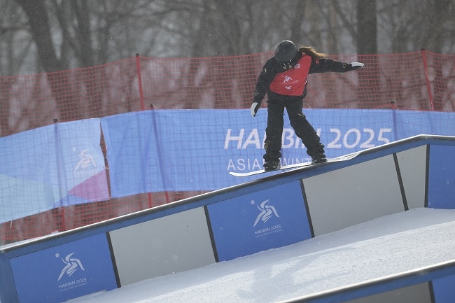 2月8日，張小楠在比賽中。新華社記者 楊冠宇攝