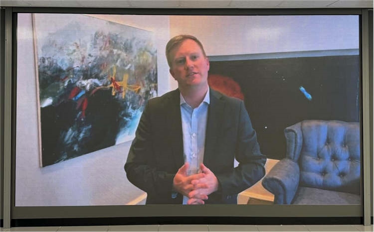 麥克弗森部長通過視頻表達對中南基建合作前景和未來了良好祝愿。中國銀行約翰內(nèi)斯堡分行供圖