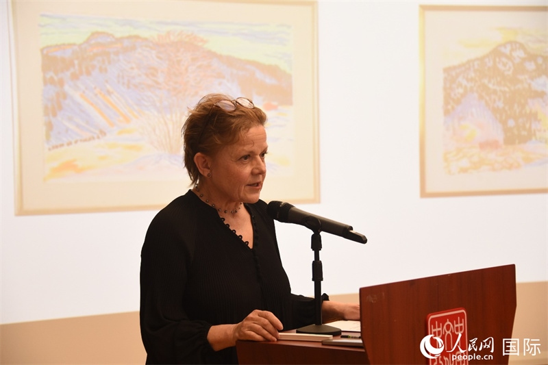 瑞典著名畫家比麗塔·穆爾的藝術(shù)講座。人民網(wǎng)記者 殷淼攝