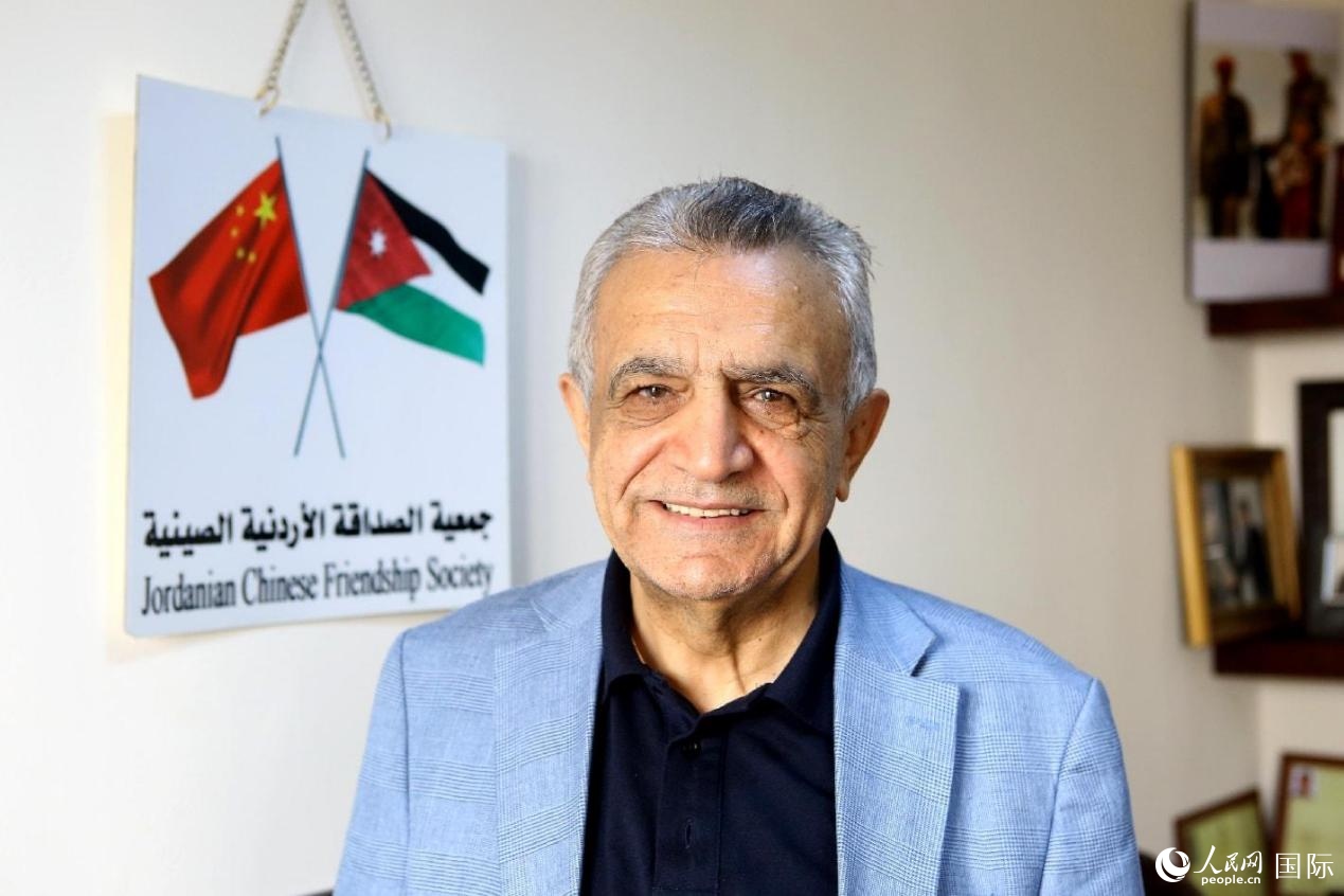 圖為約中友協(xié)主席賈邁勒·達(dá)穆爾。人民網(wǎng)納達(dá)爾·達(dá)烏德攝